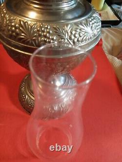 B&H Bradley Hubbard Oil Lamp Embossed 1890s Victorian Style Antique