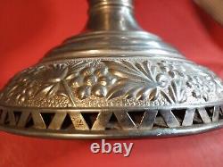B&H Bradley Hubbard Oil Lamp Embossed 1890s Victorian Style Antique