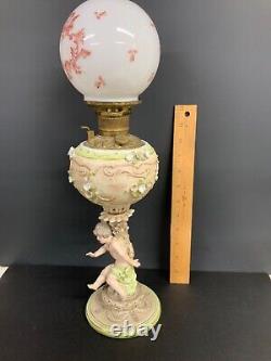 B&H Junior kerosene oil Banquet lamp cupid base shade complete correct lamp