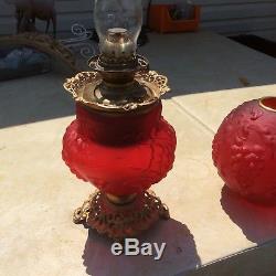 B&H Red Gone With the wind oil lamp kerosene