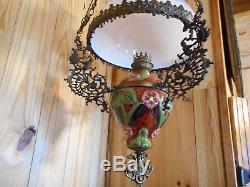 Beautiful 4ft Antique Figural Hanging Chandelier Kerosene Oil Light Lamp Amazing