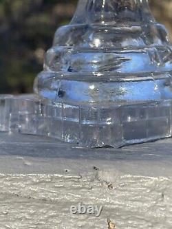Beautiful Antique 19th C. Boston Sandwich Blown & Pressed Glass Whale Oil Lamp