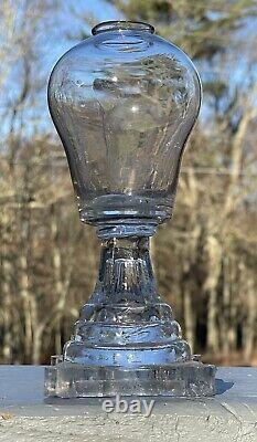 Beautiful Antique 19th C. Boston Sandwich Blown & Pressed Glass Whale Oil Lamp
