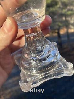 Beautiful Antique 19th C. Boston Sandwich Blown & Pressed Glass Whale Oil Lamp