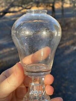 Beautiful Antique 19th C. Boston Sandwich Blown & Pressed Glass Whale Oil Lamp