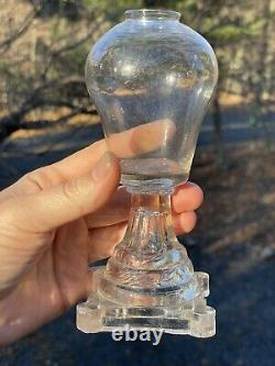 Beautiful Antique 19th C. Boston Sandwich Blown & Pressed Glass Whale Oil Lamp