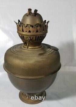 Beautiful Antique Brass Double Wick Oil Lamp Base