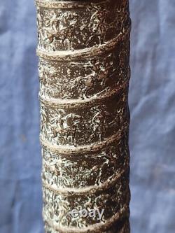 Beautiful Antique Neoclassical Marble Converted Oil Lamp Yellow Colored Crystal