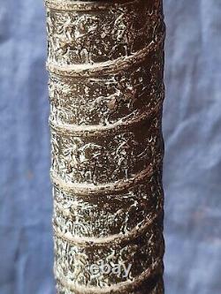 Beautiful Antique Neoclassical Marble Converted Oil Lamp Yellow Colored Crystal