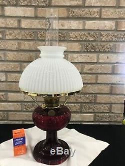 Beautiful Antique Ruby Red Beehive Aladdin Model 23 Oil Lamps 1937-38