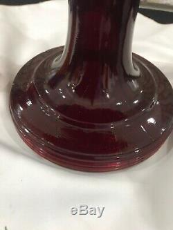 Beautiful Antique Ruby Red Beehive Aladdin Model 23 Oil Lamps 1937-38