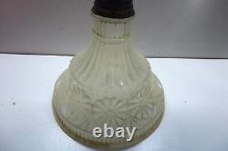 Blue And White Glass Press Mould Antique Kerosene Oil Table Lamp