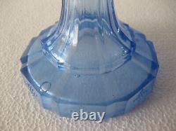 Blue Glass Kerosene Oil Lamp Early XX Th Century Octagonal Font