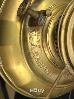 Bradley & Hubbard Antique No. 4 Radiant Oil Lamp Brass Complete 1895