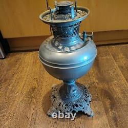 Bradley and Hubbard The B&H antique Kerosene Lamp Oil Silver Nickel DATED 1828
