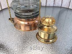 Brass & Copper Anchor Oil Lamp Nautical Maritime Ship Lantern Boat Light