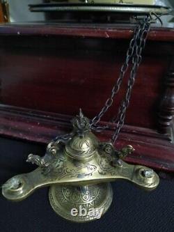 Brass Oil Lamp Cockerel Vintage Brass Oil Lamp Antique Traditional Lighting