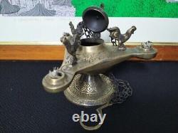 Brass Oil Lamp Cockerel Vintage Brass Oil Lamp Antique Traditional Lighting