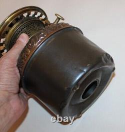 Brass Oil Lamp Font B&H Bradley And Hubbard High Dome Banquet GWTW Kerosene Oil