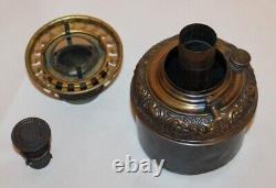Brass Oil Lamp Font B&H Bradley And Hubbard High Dome Banquet GWTW Kerosene Oil