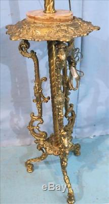 Brass Victorian piano lamp converted from oil, 19th Century (1800s)