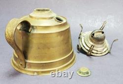 Brass kerosene oil Lamp antique PIERCED shade miniature 11-1/2 embossed design