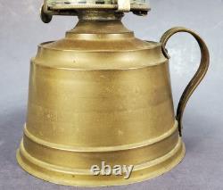 Brass kerosene oil Lamp antique PIERCED shade miniature 11-1/2 embossed design