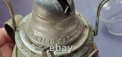 Brass kerosene oil Lamp antique PIERCED shade miniature 11-1/2 embossed design