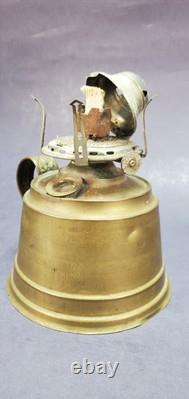 Brass kerosene oil Lamp antique PIERCED shade miniature 11-1/2 embossed design
