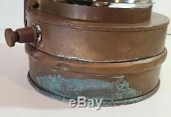 Brass ship/marine/nautical oil lamp/lantern, USN, Perkins 18 VG Condition