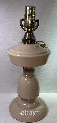 Bristol Glass Oil Lamp Pair! Tan Opaline, Hand Blown, Electrified, ANTIQUE, RARE