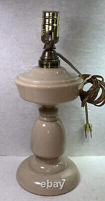 Bristol Glass Oil Lamp Pair! Tan Opaline, Hand Blown, Electrified, ANTIQUE, RARE