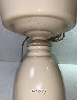 Bristol Glass Oil Lamp Pair! Tan Opaline, Hand Blown, Electrified, ANTIQUE, RARE