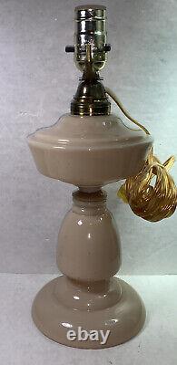 Bristol Glass Oil Lamp Pair! Tan Opaline, Hand Blown, Electrified, ANTIQUE, RARE