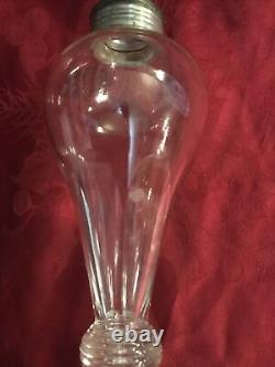 Bulb Font Blown & Cut Sandwich Glass Whale Oil Lamp Double Burner C1830