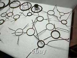 Bulk Lot of 52 Original Shade Holder Rings for Antique Kerosene Oil Lamp Vintage