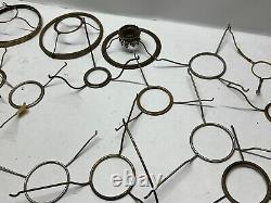 Bulk Lot of 52 Original Shade Holder Rings for Antique Kerosene Oil Lamp Vintage