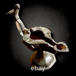 Byzantine /Seljuk Bronze Oil Lamp w Bird Finial