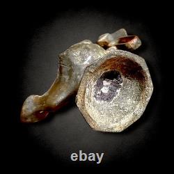 Byzantine /Seljuk Bronze Oil Lamp w Bird Finial