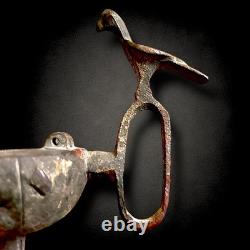 Byzantine /Seljuk Bronze Oil Lamp w Bird Finial