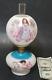 C1890s Miniature Praying Girl & Angels Oil Lamp GWTW Antique Glass Ball Shade