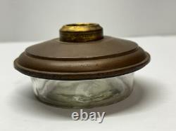 Cast Iron / Glass Drop In Font for Antique Victorian Oil Lamp Fits #2 Burner #F6