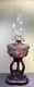 Cathedral Oil Lamp, Purple / Amethyst Stars Pattern, Beautiful! Rare! HTF