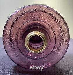 Cathedral Oil Lamp, Purple / Amethyst Stars Pattern, Beautiful! Rare! HTF