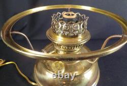 Circa 1900 Junior Rayo Fancy Brass Kerosene Oil Center Draft Table Lamp
