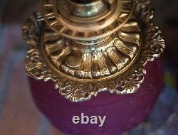 Collectable Antique GWTW 1900 Parlor Oil Lamp Blown Ruby Red Glass Electrified