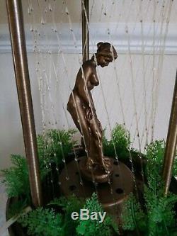 Collectable Nude Goddess Mineral Oil Rain Swag Lamp Drip Motion Table Light