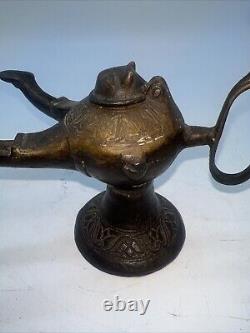 Collectible Persian Style Antique Oil Lamp Brass Burner