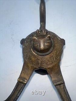 Collectible Persian Style Antique Oil Lamp Brass Burner