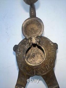 Collectible Persian Style Antique Oil Lamp Brass Burner